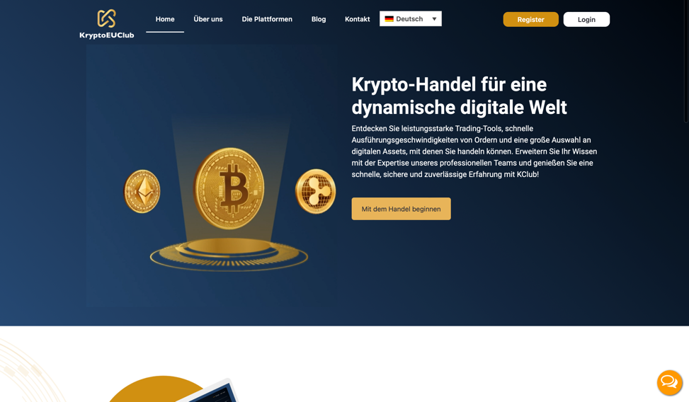 Die offizielle Homepage von KryptoEUClub. 