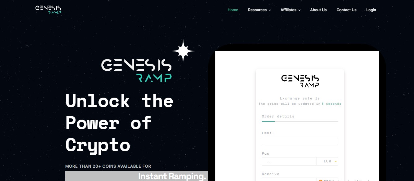 Genesis Exchange website