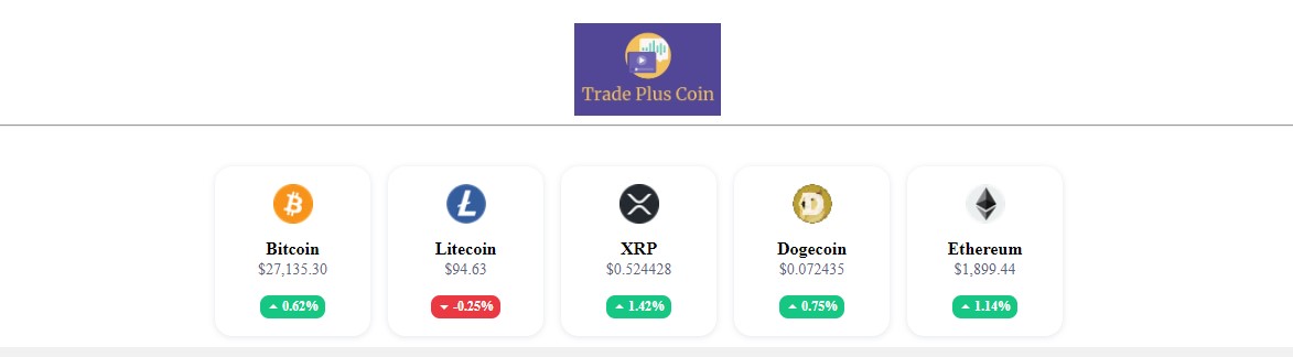 Trade Plus Coin Homepage
