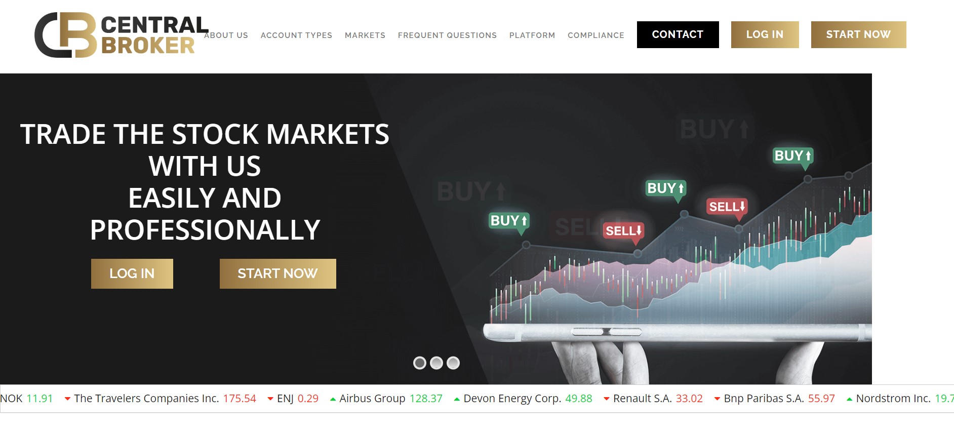 Central Broker website